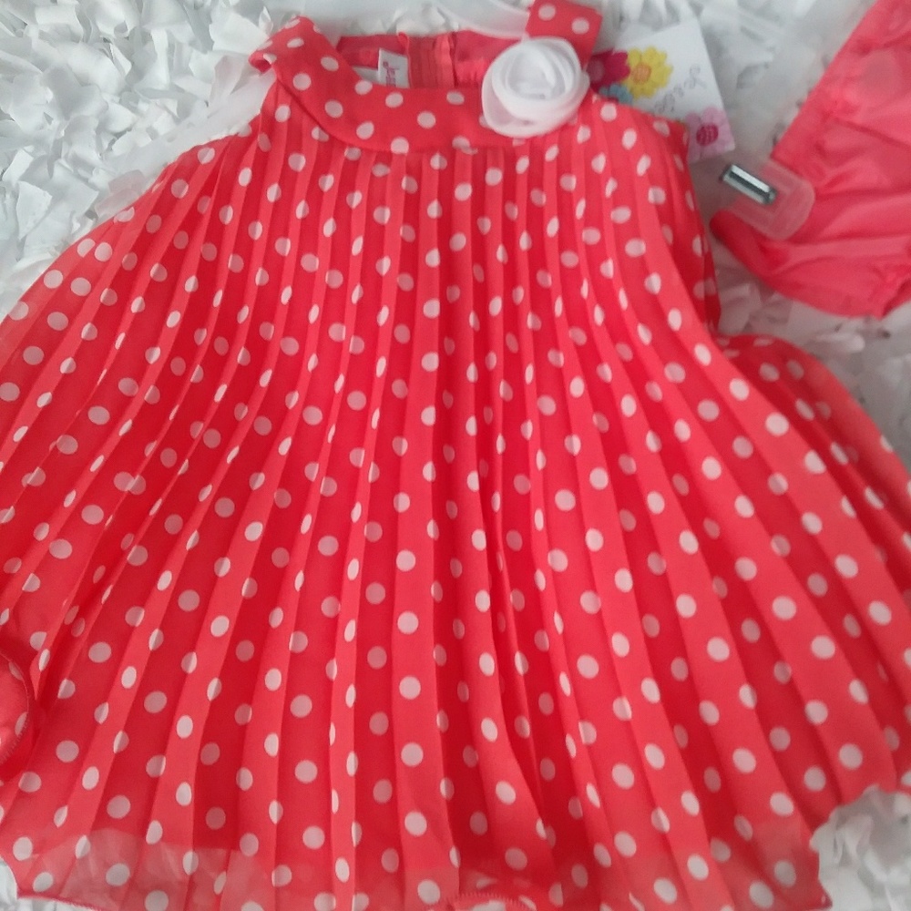 New girls coral dress - Picture 3 of 8